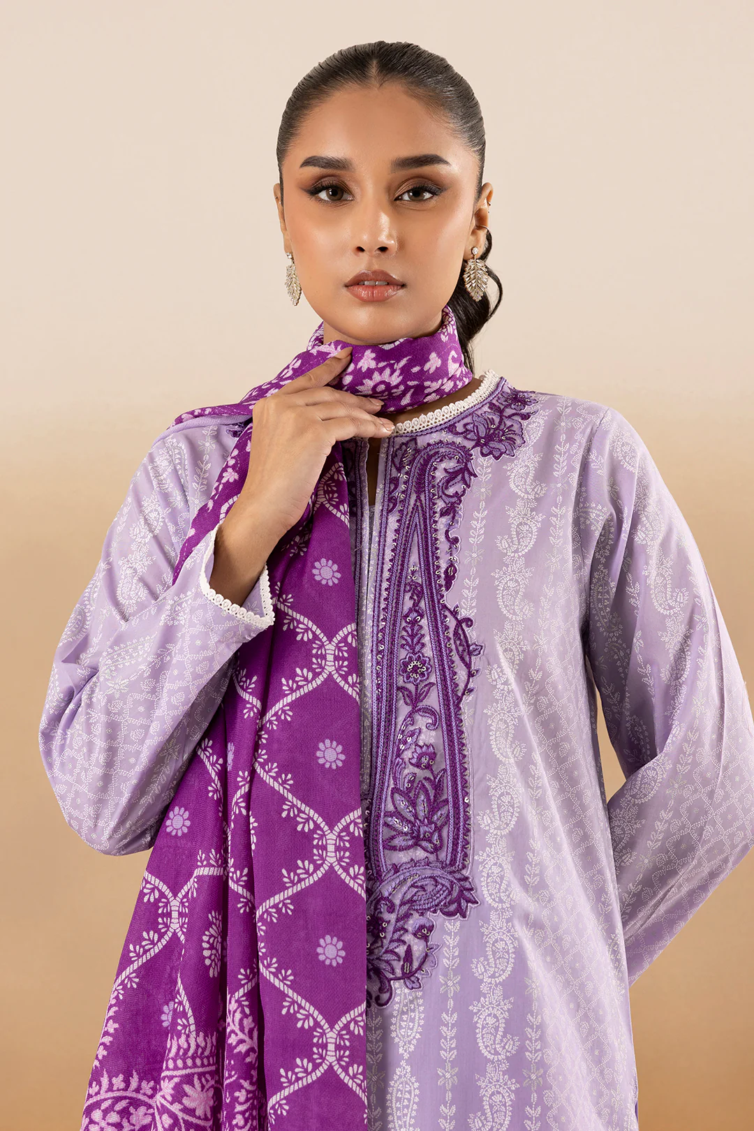Embroidered Kurta Dupatta Trouser - 1967 - Image 2