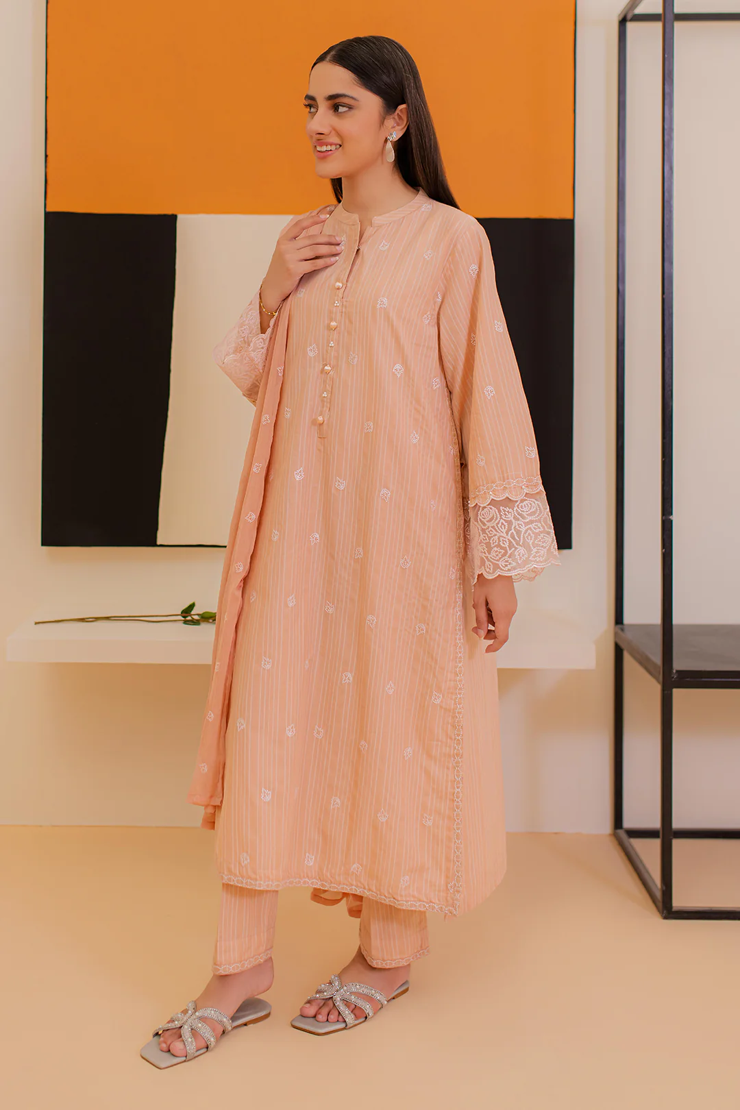 Embroidered Kurta Dupatta Trouser - 1991 - Image 3