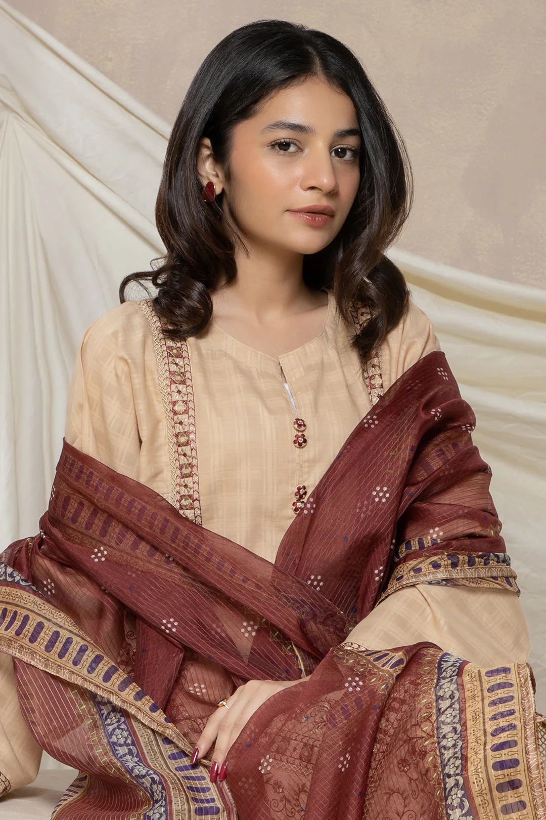Embroidered Kurta Dupatta Trouser - 1999 - Image 2