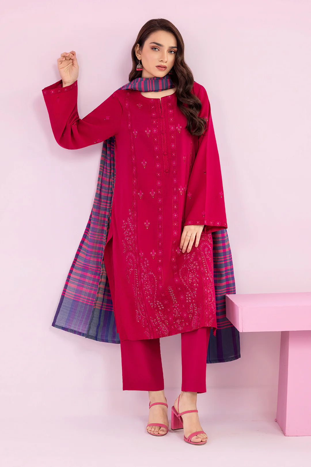 Embroidered Kurta Dupatta Trouser - 2003