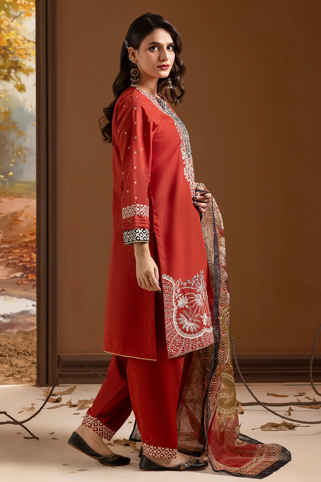 Embroidered Kurta Dupatta Trouser - 2136 - Image 6
