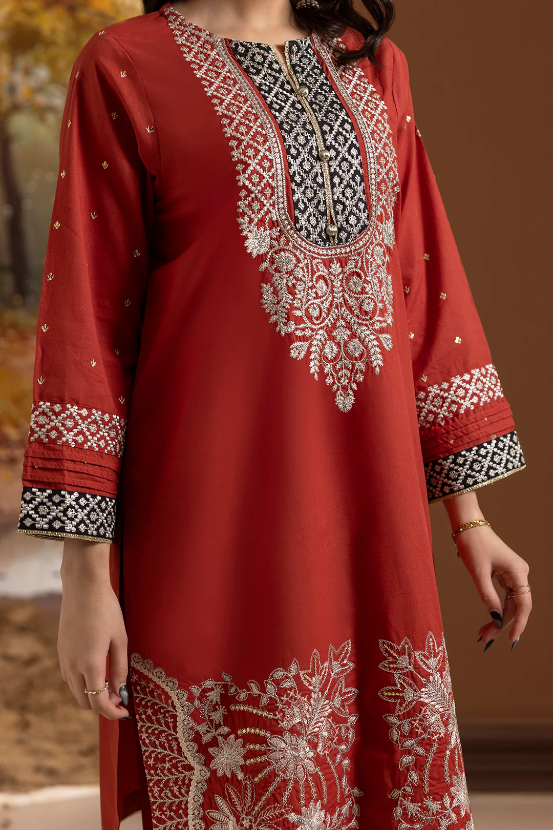Embroidered Kurta Dupatta Trouser - 2136 - Image 8