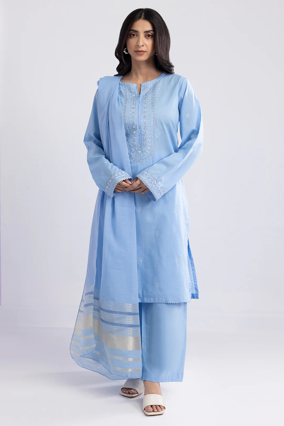 Embroidered Kurta Dupatta Trouser - 1491 - Image 6