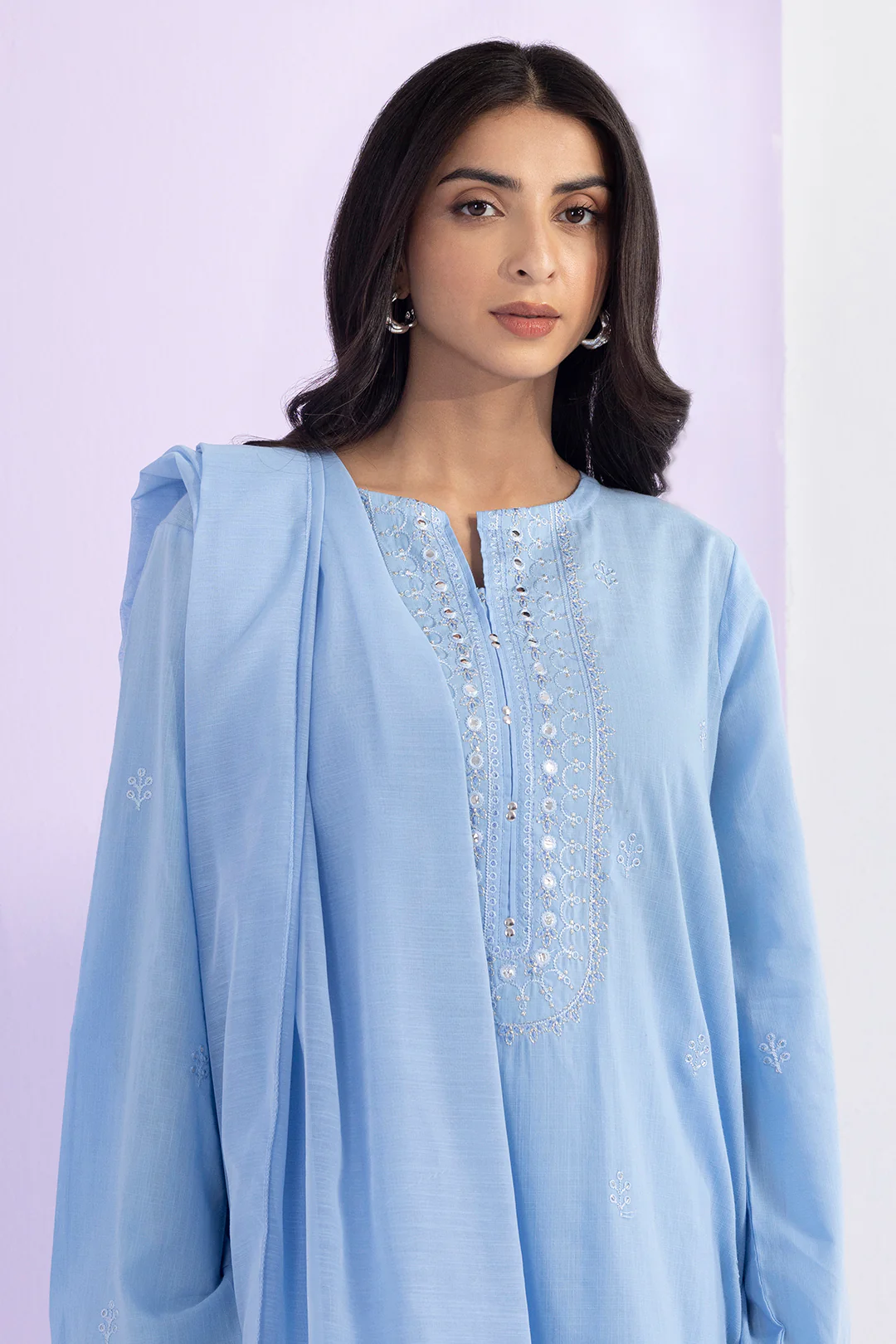 Embroidered Kurta Dupatta Trouser - 1491 - Image 7