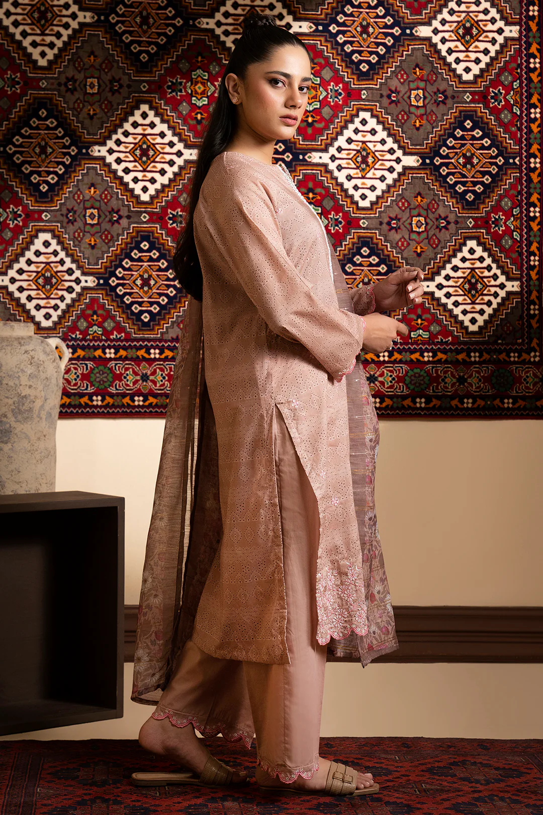 Embroidered Kurta Dupatta Trouser - 1493 - Image 3