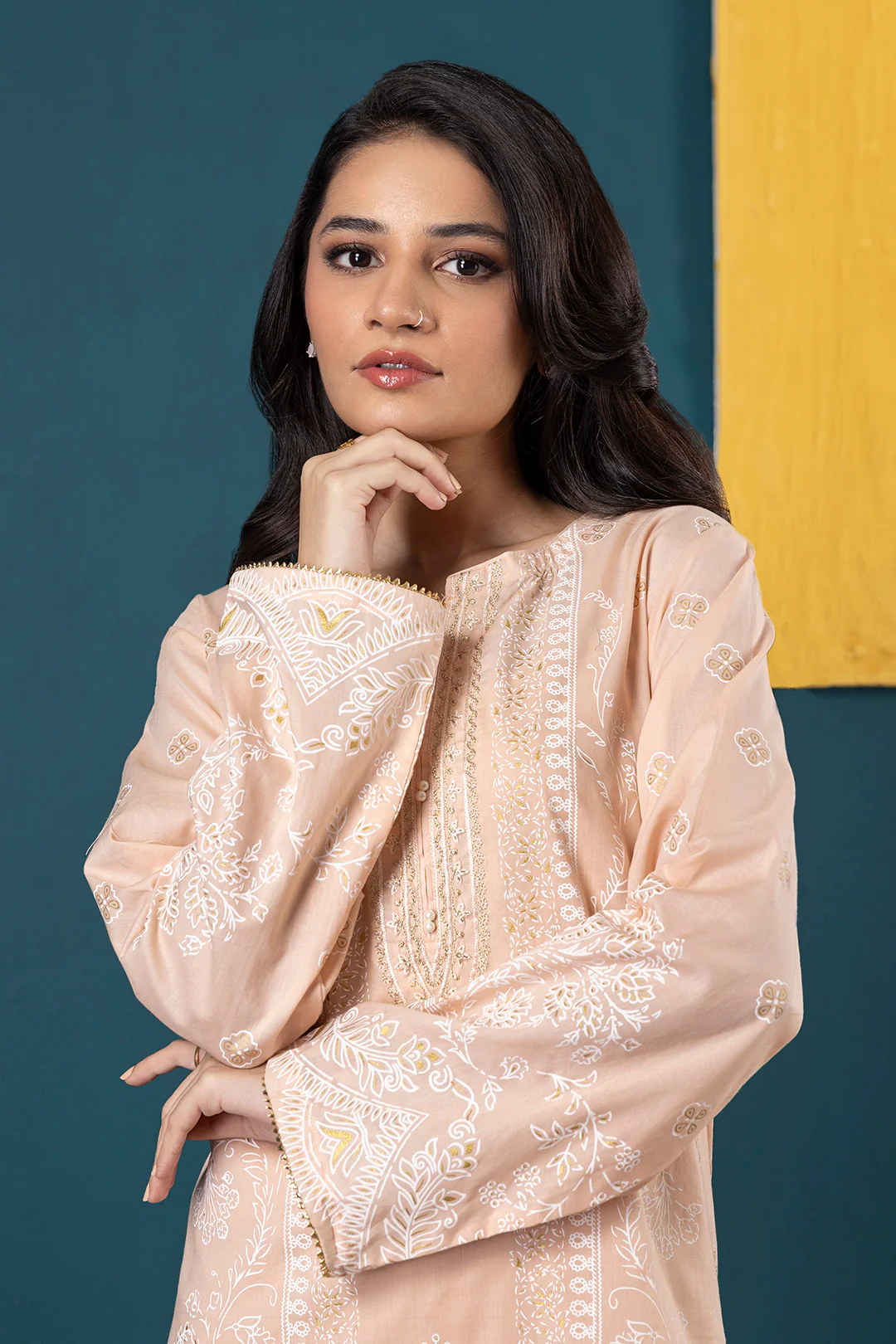 Embroidered Kurta Dupatta Trouser - 1521 - Image 4