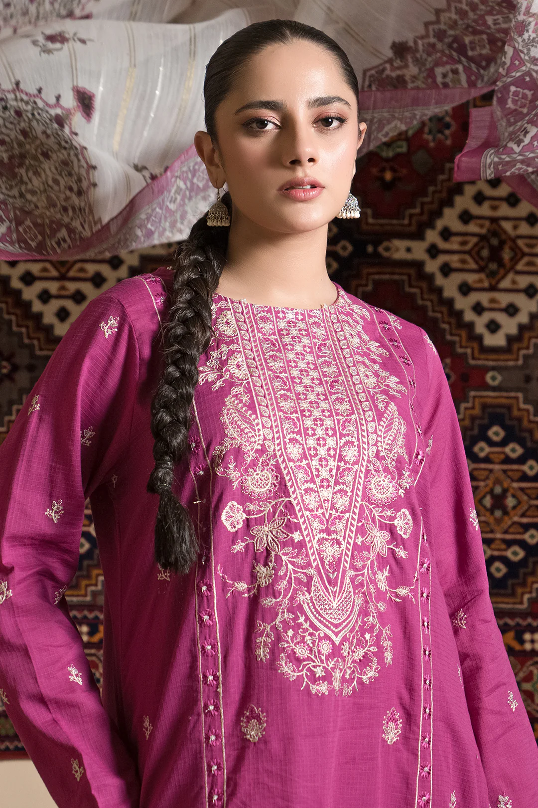 Embroidered Kurta Dupatta Trouser - 1579 - Image 2