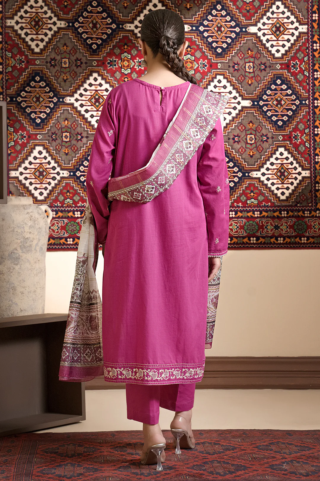 Embroidered Kurta Dupatta Trouser - 1579 - Image 6