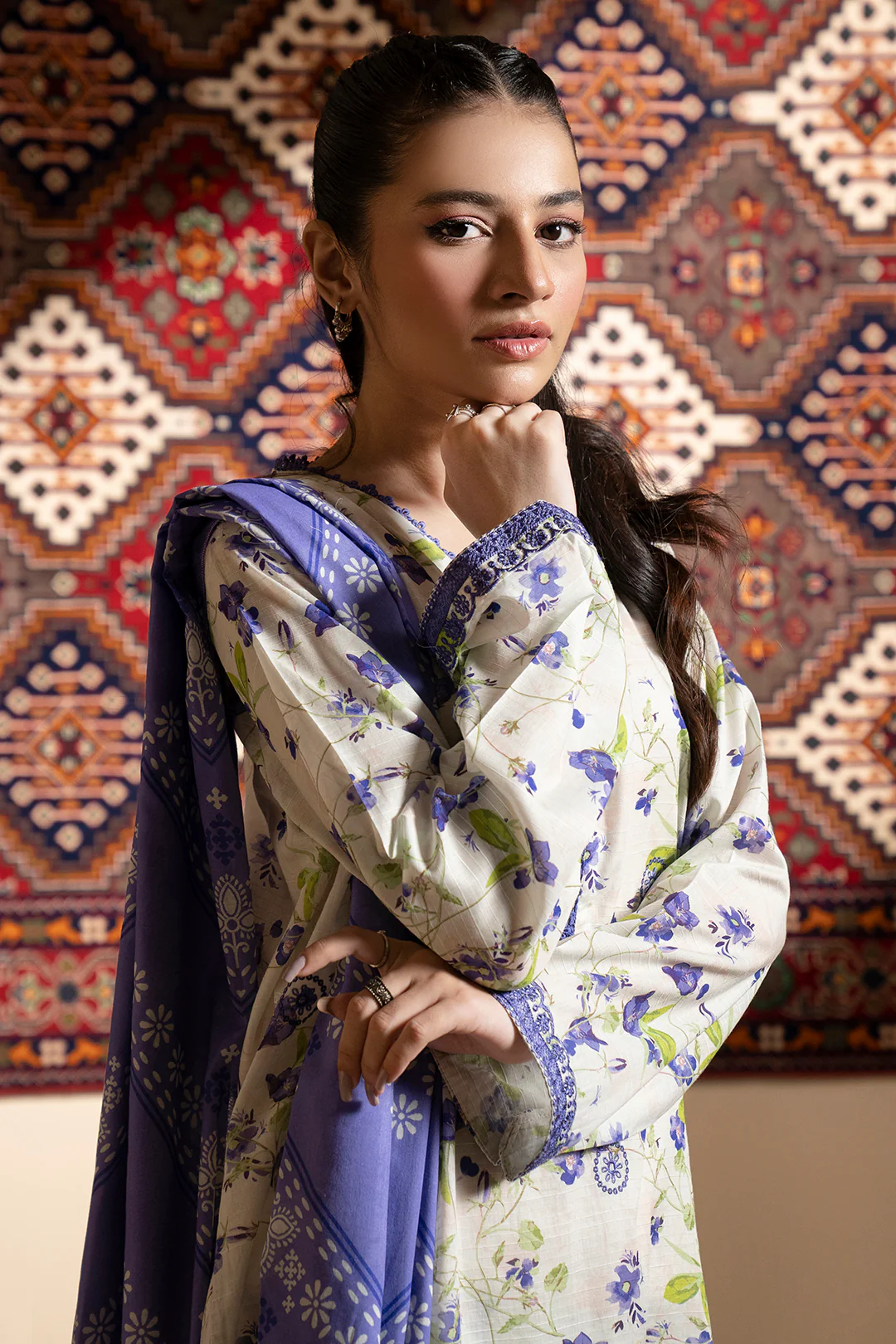 Embroidered Kurta Dupatta Trouser - 1628 - Image 2