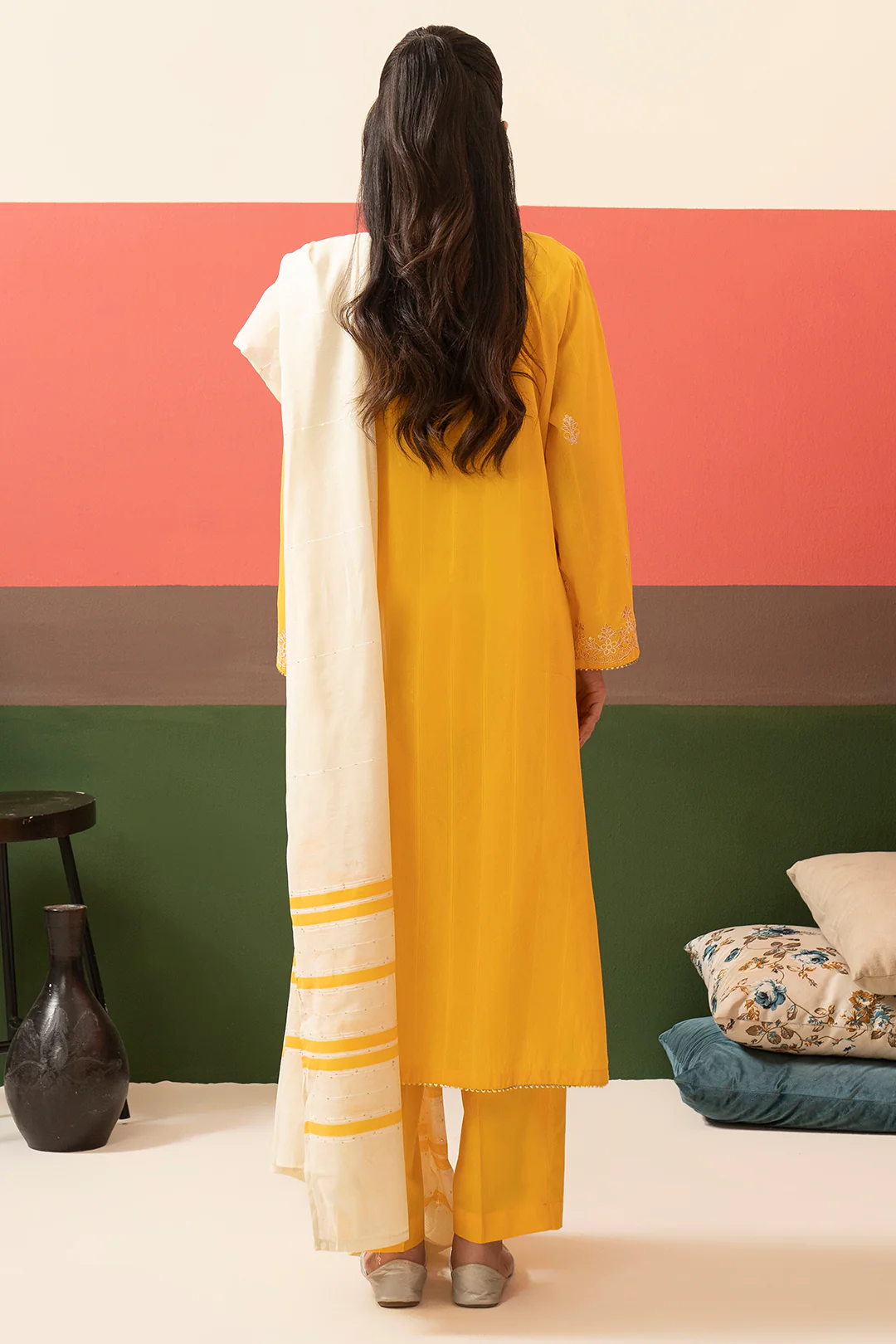Embroidered Kurta Dupatta Trouser - 1631 - Image 11