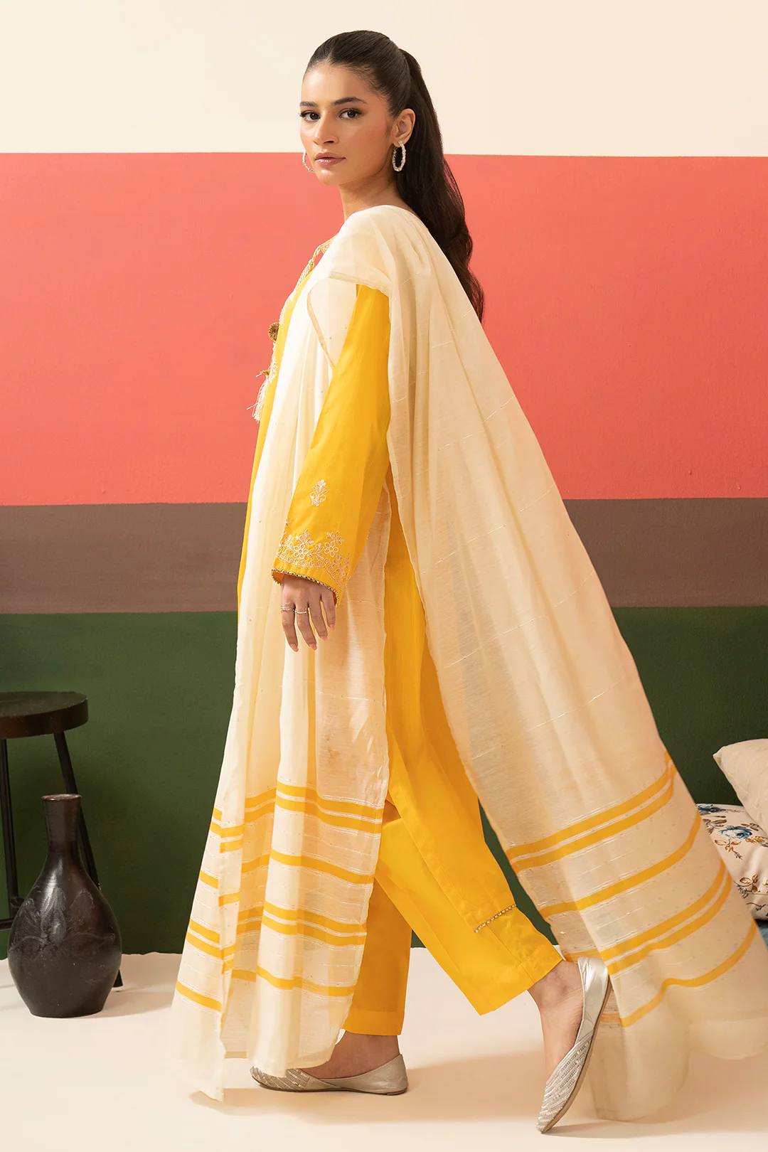Embroidered Kurta Dupatta Trouser - 1631 - Image 8