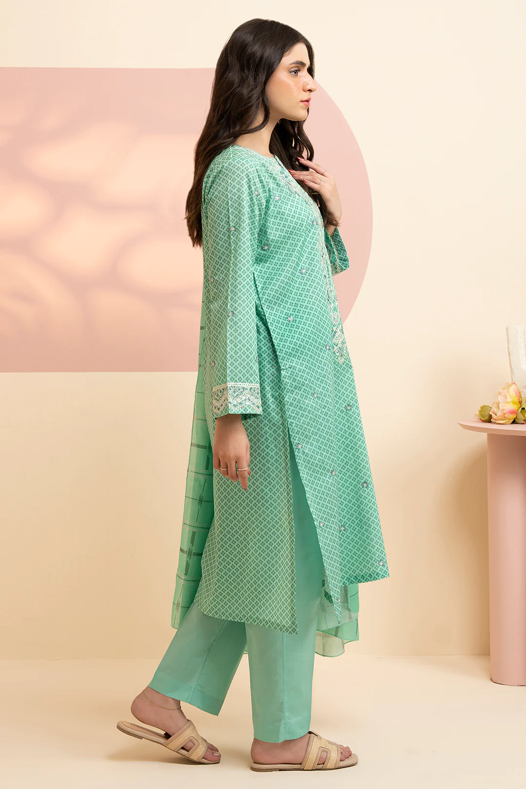 Embroidered Kurta Dupatta Trouser - 1710 - Image 7