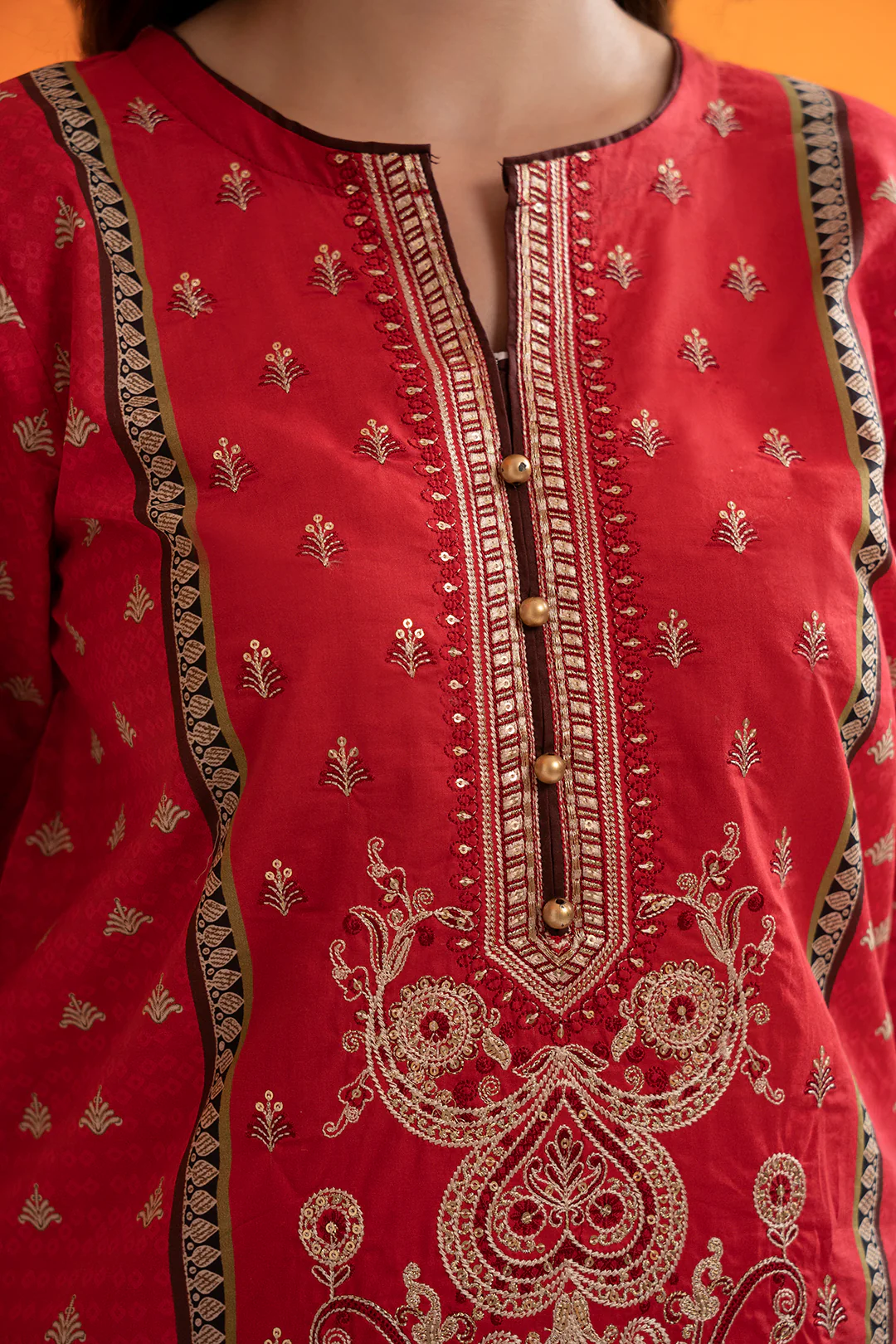 Embroidered Kurta Dupatta Trouser - 1713 - Image 3
