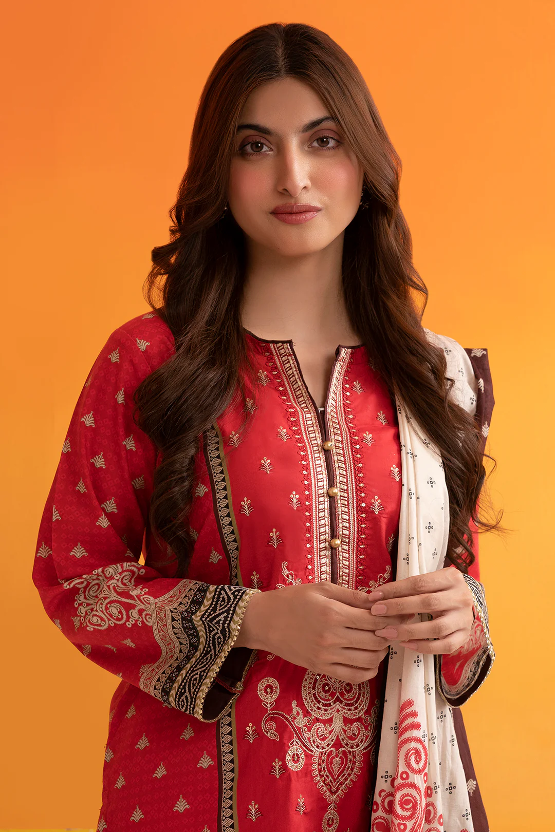 Embroidered Kurta Dupatta Trouser - 1713 - Image 4