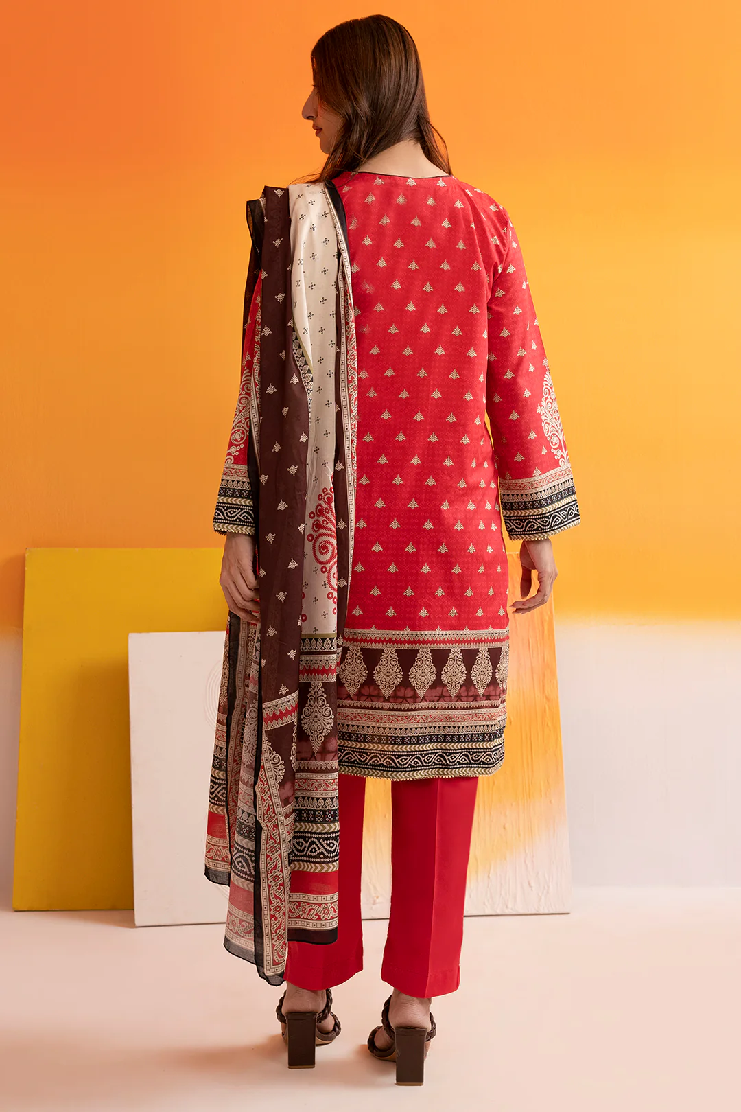 Embroidered Kurta Dupatta Trouser - 1713 - Image 7