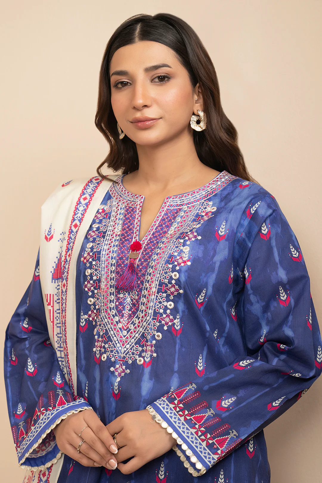 Embroidered Kurta Dupatta Trouser - 1715 - Image 2