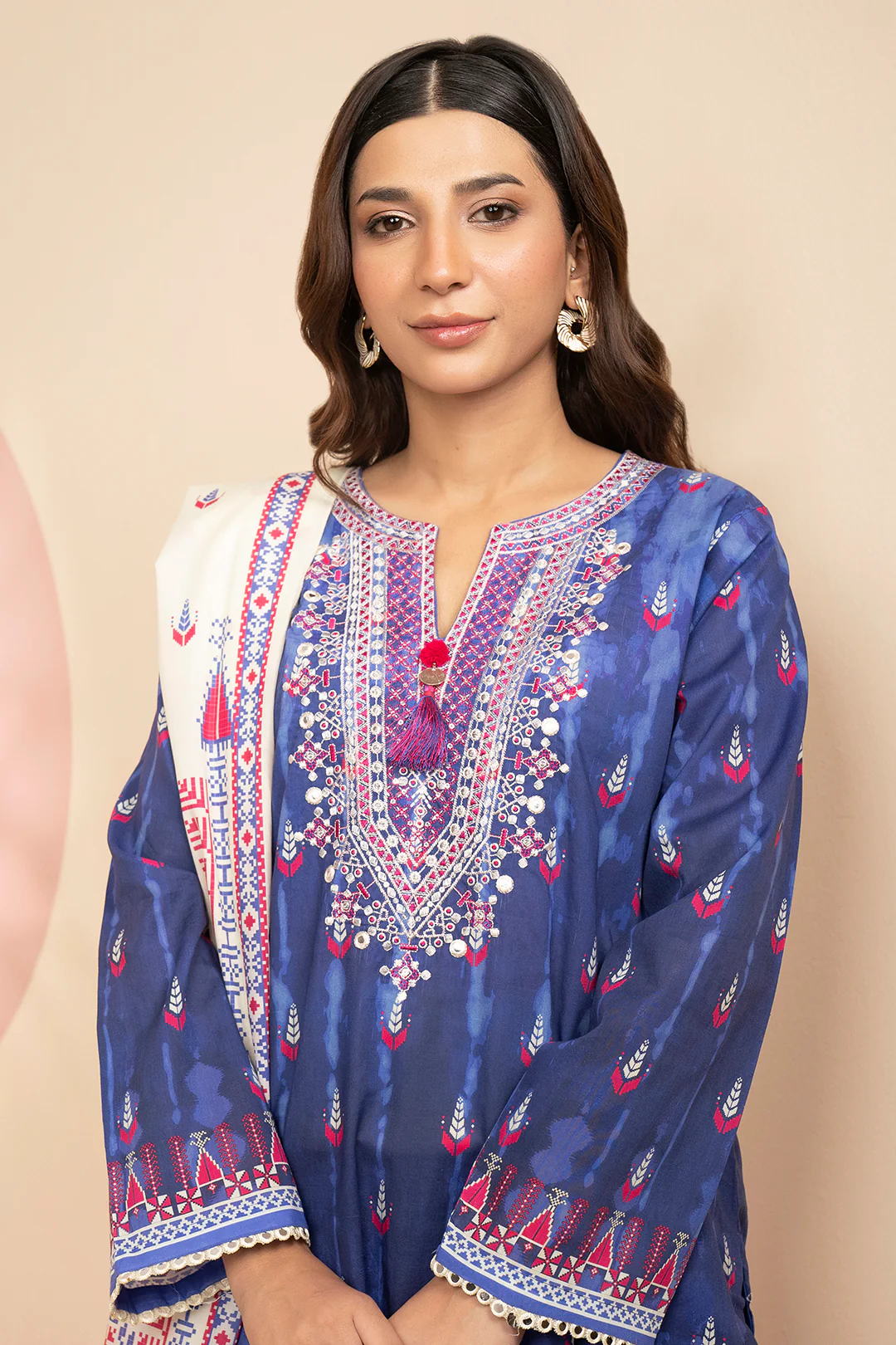 Embroidered Kurta Dupatta Trouser - 1715 - Image 5