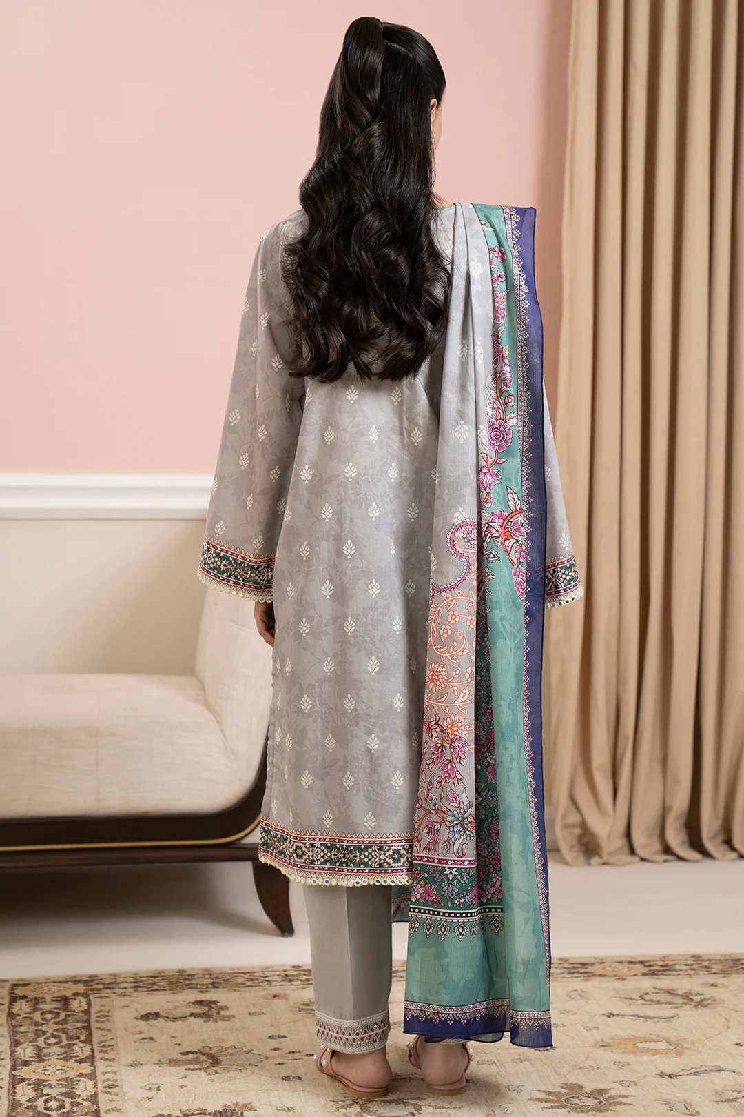 Embroidered Kurta Dupatta Trouser - 1719 - Image 5