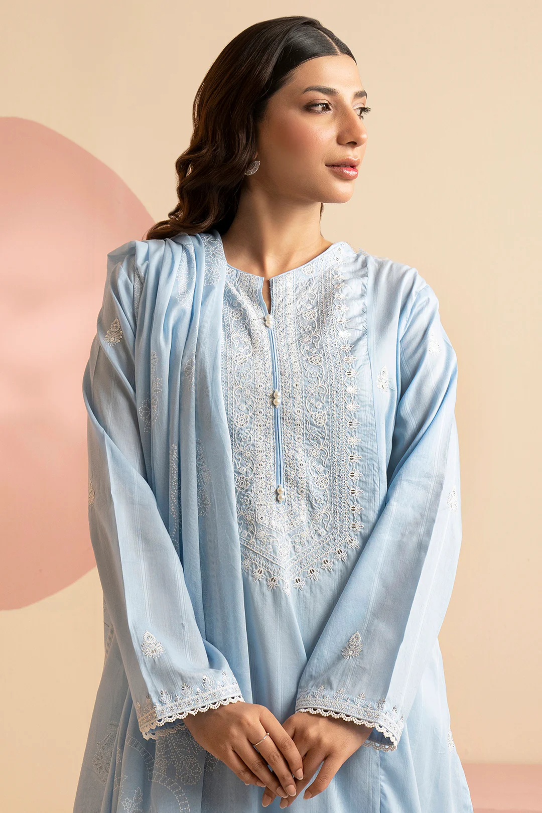 Embroidered Kurta Dupatta Trouser - 1788 - Image 5