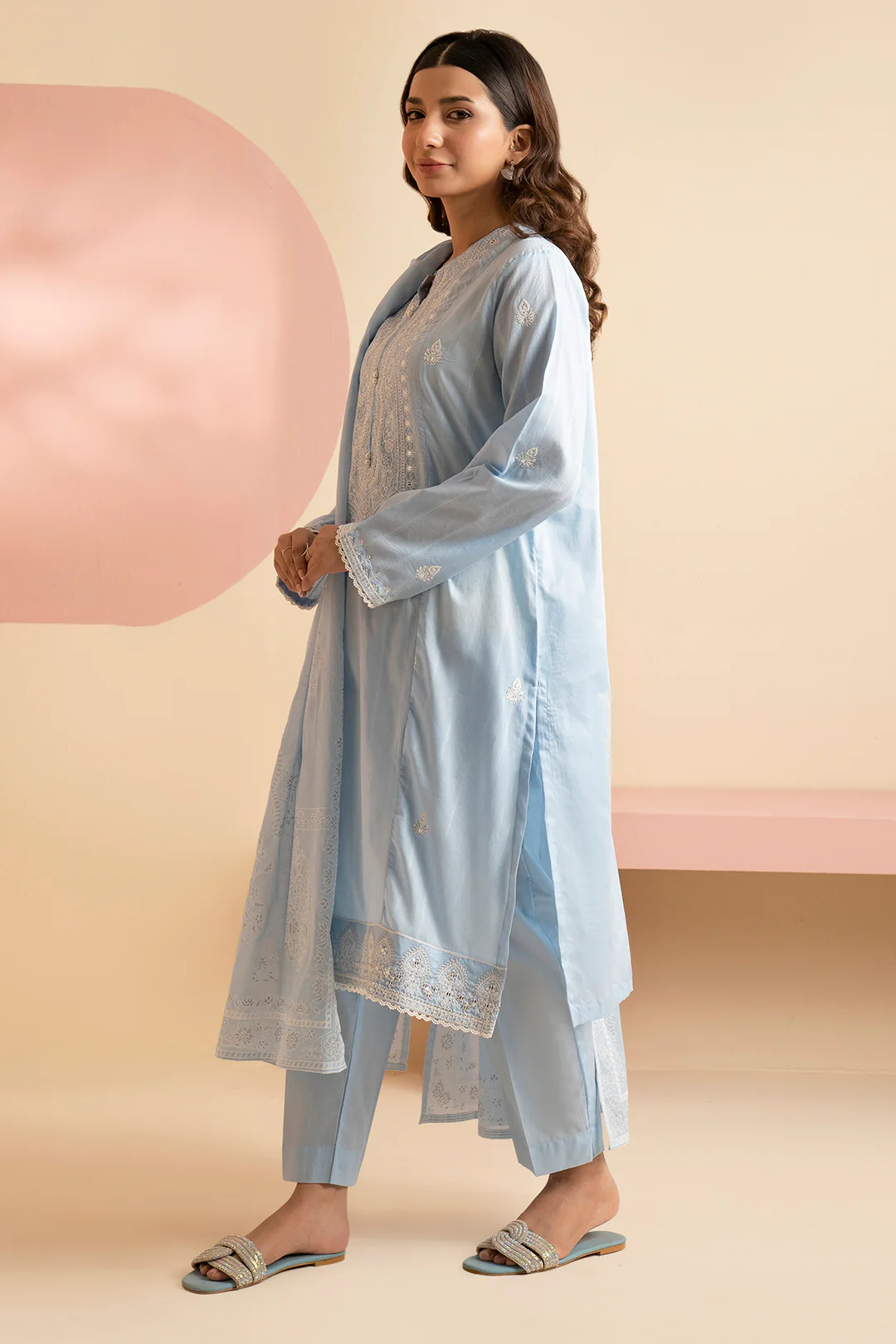 Embroidered Kurta Dupatta Trouser - 1788 - Image 8