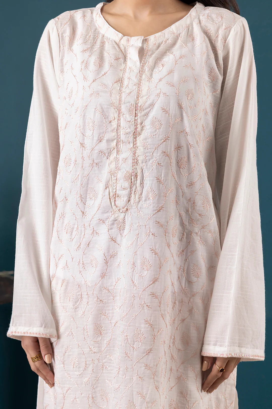 Embroidered Kurta Dupatta Trouser - 1933 - Image 6