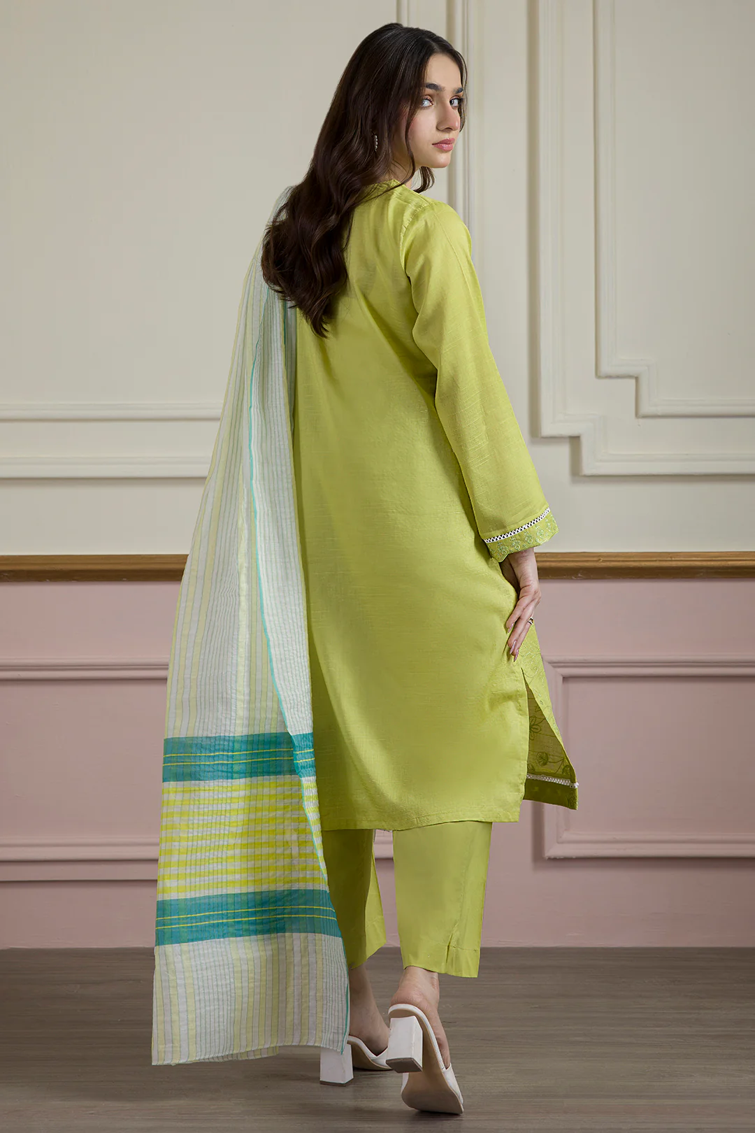 Embroidered Kurta Dupatta Trouser - 1935 - Image 10