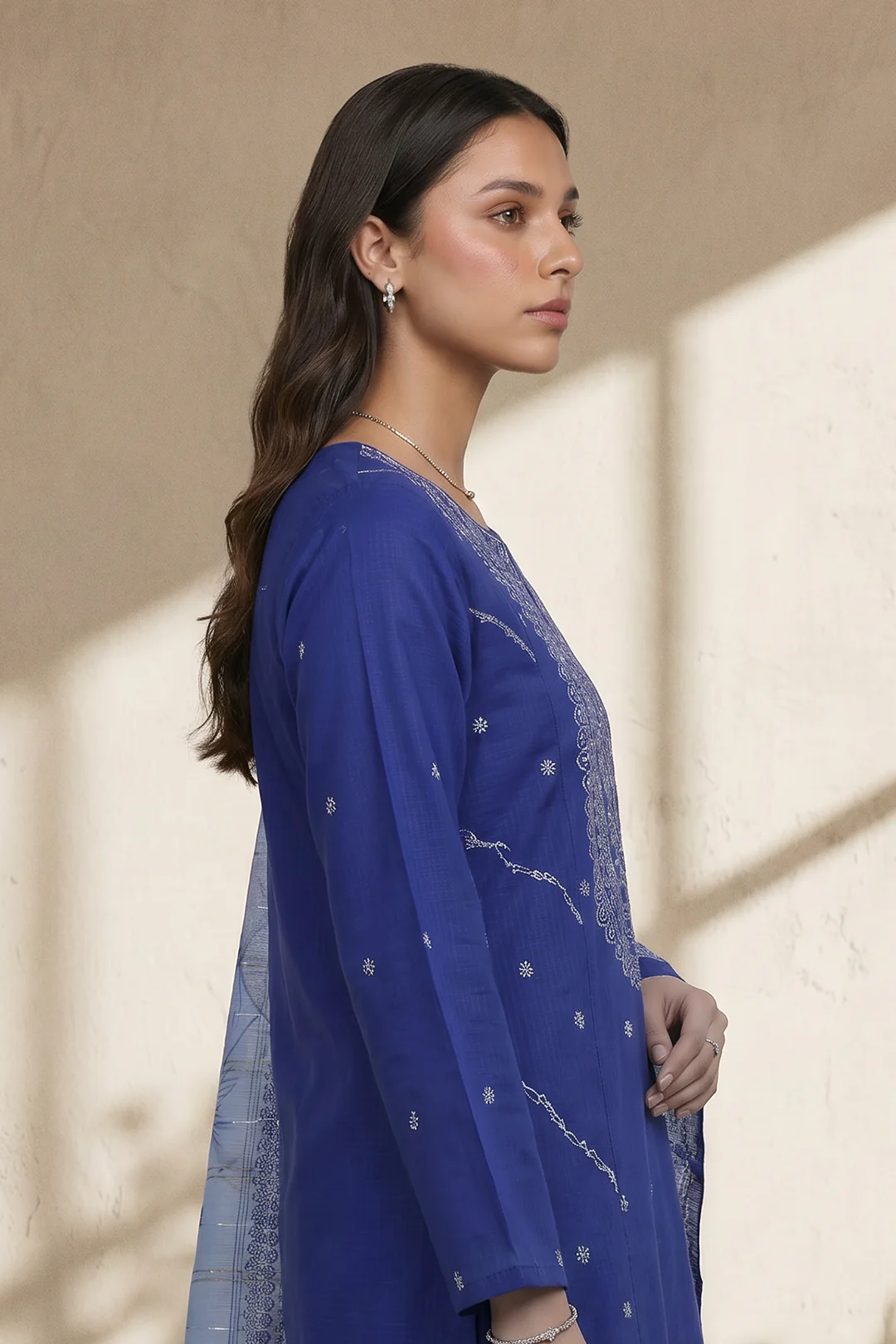 Embroidered Kurta Dupatta Trouser - 1938 - Image 3