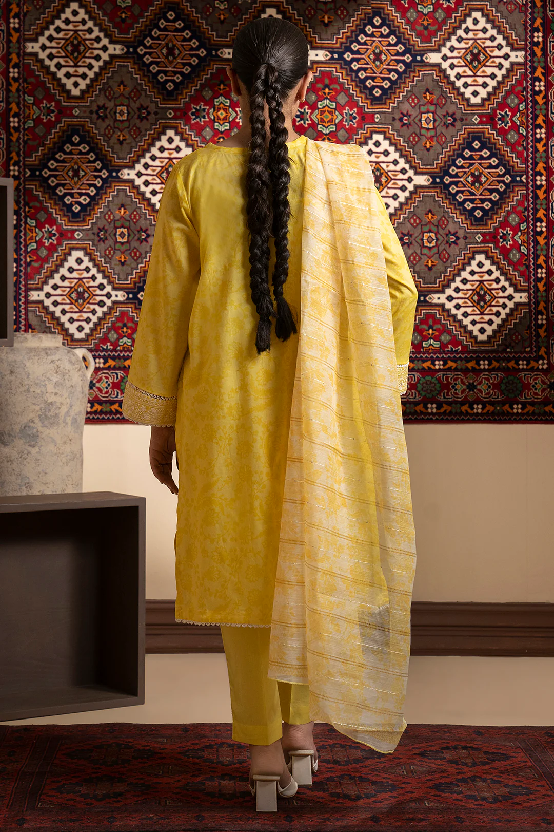 Embroidered Kurta Dupatta Trouser - 1939 - Image 8