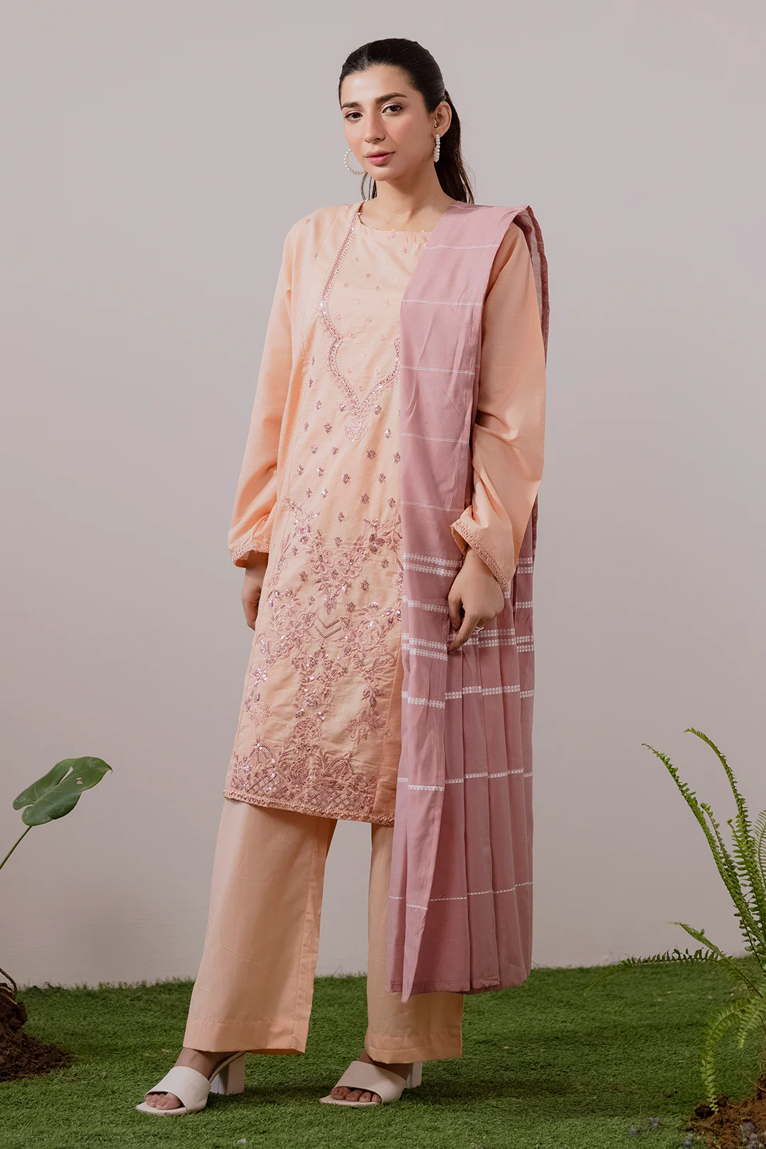 Embroidered Kurta Dupatta Trouser - 1991