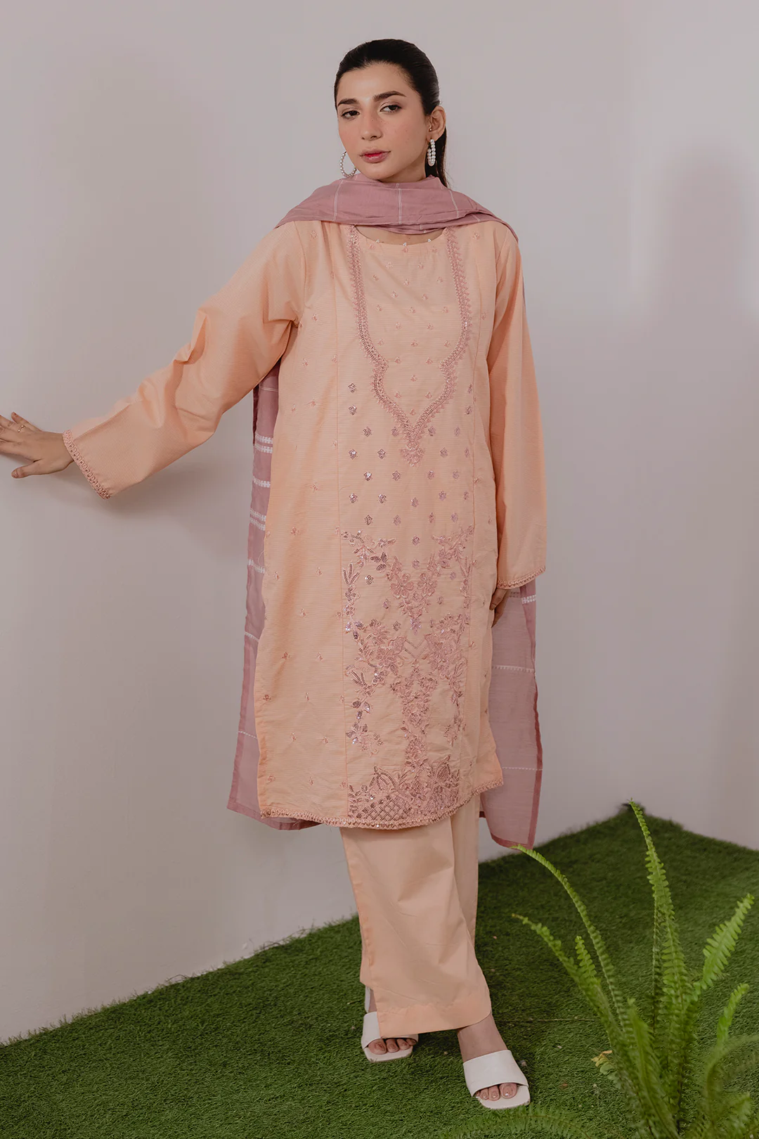 Embroidered Kurta Dupatta Trouser - 1991 - Image 3