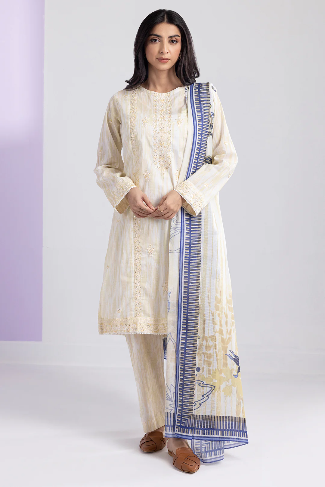Embroidered Kurta Dupatta Trouser - 2008