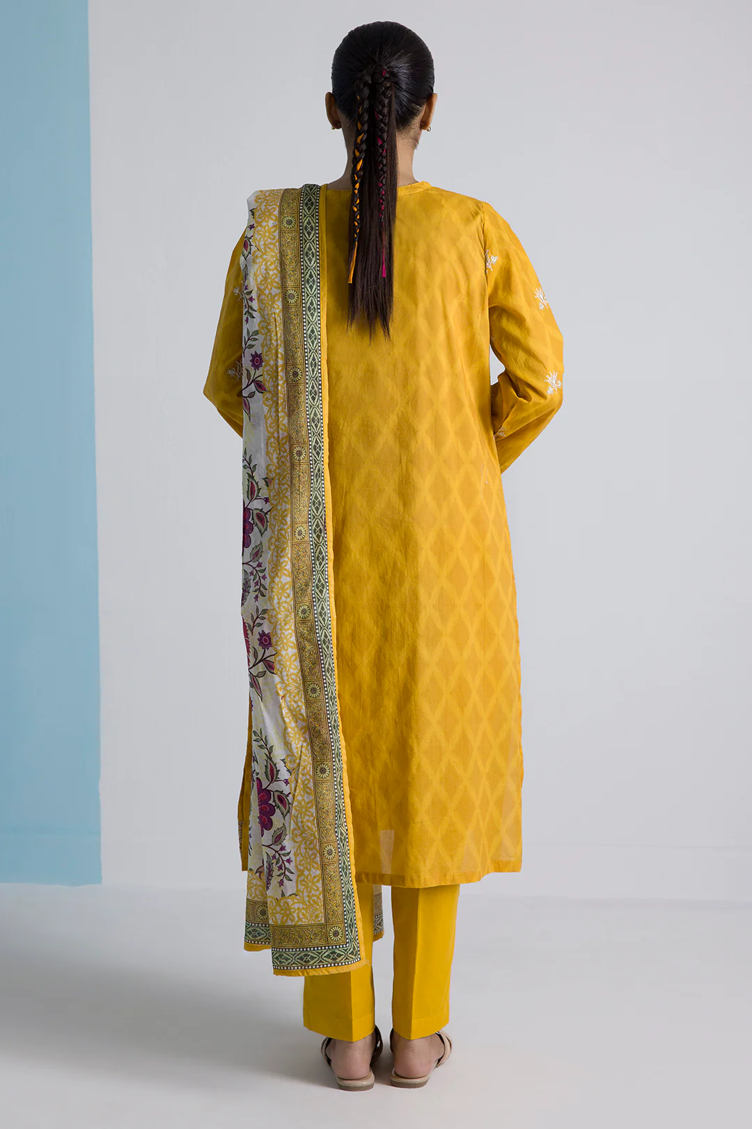 Embroidered Kurta Dupatta Trouser - 2061 - Image 7