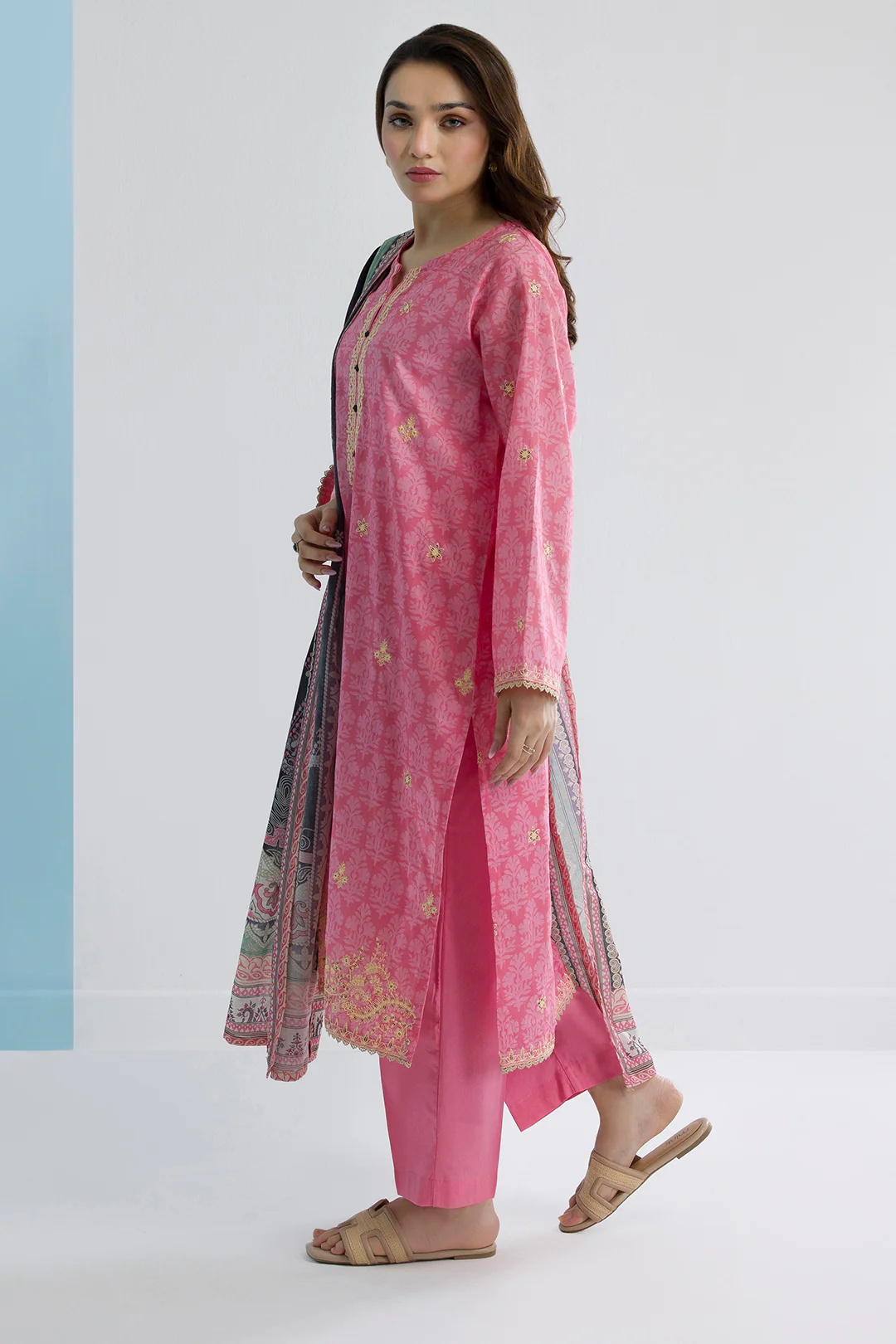 Embroidered Kurta Dupatta Trouser - 2198 - Image 10