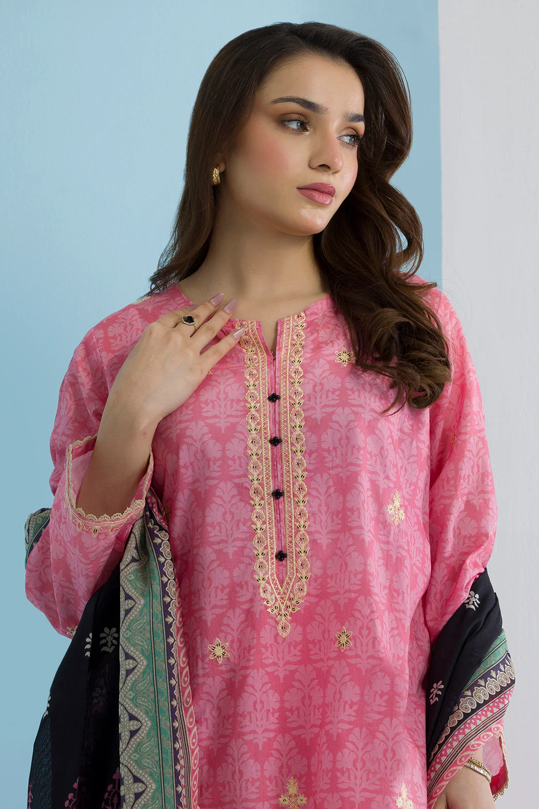 Embroidered Kurta Dupatta Trouser - 2198 - Image 2