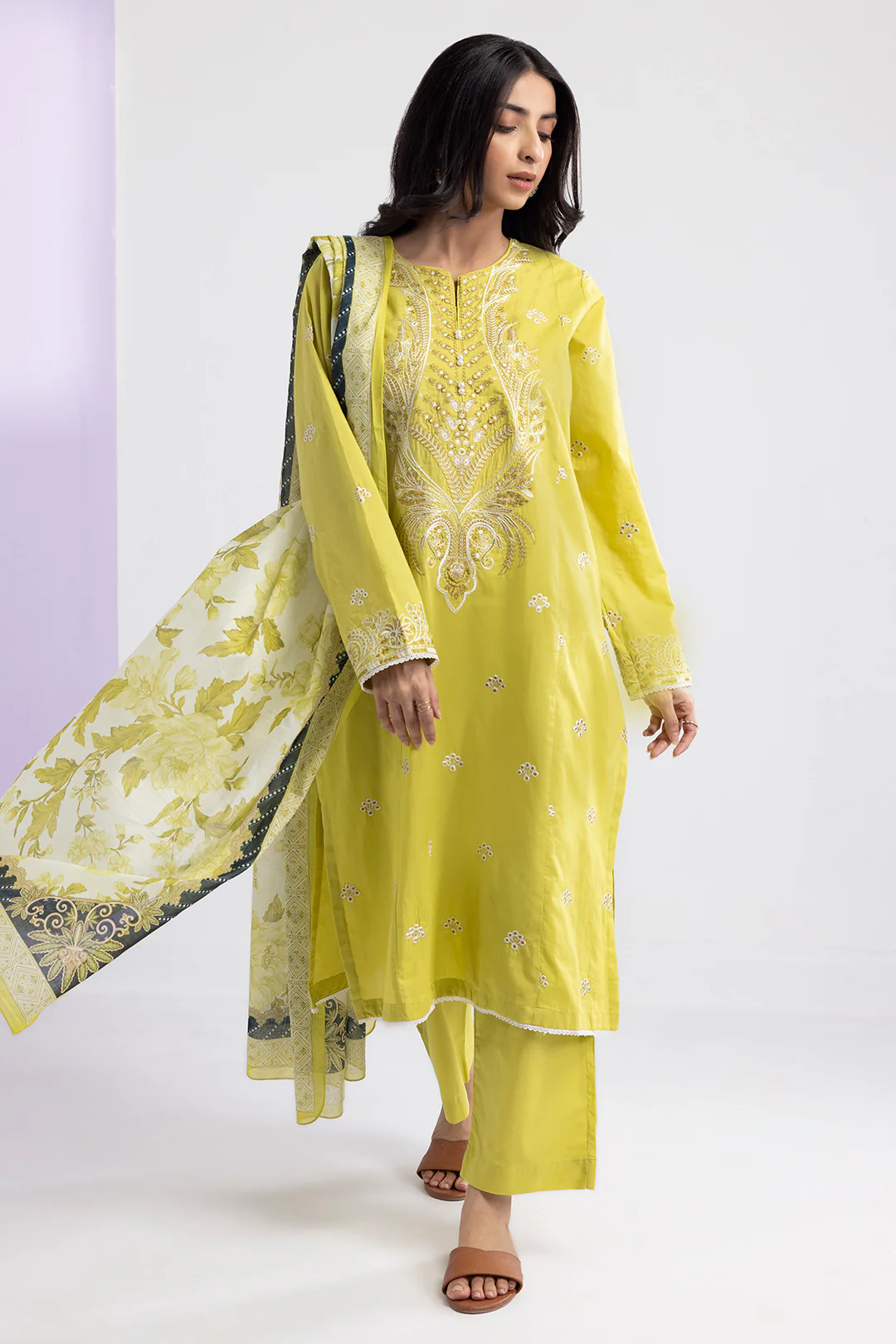 Embroidered Kurta Dupatta Trouser - 2203 - Image 4