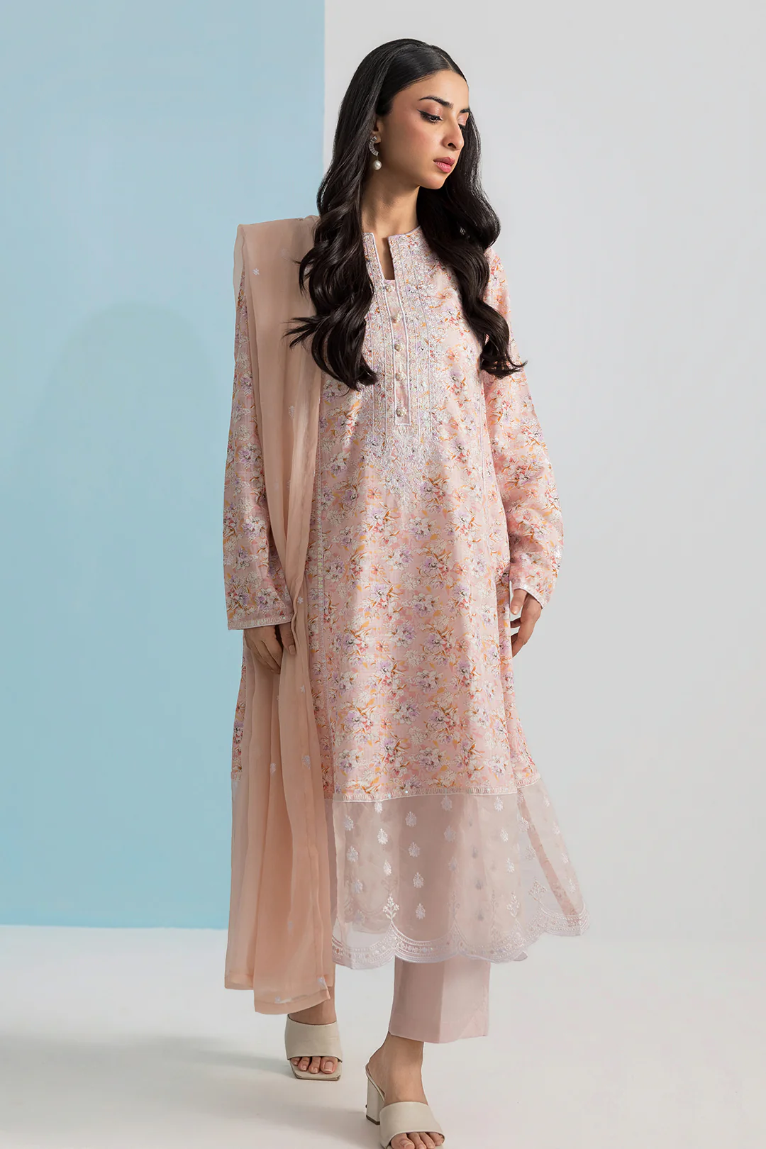 Embroidered Kurta Dupatta Trouser - 2504 - Image 3
