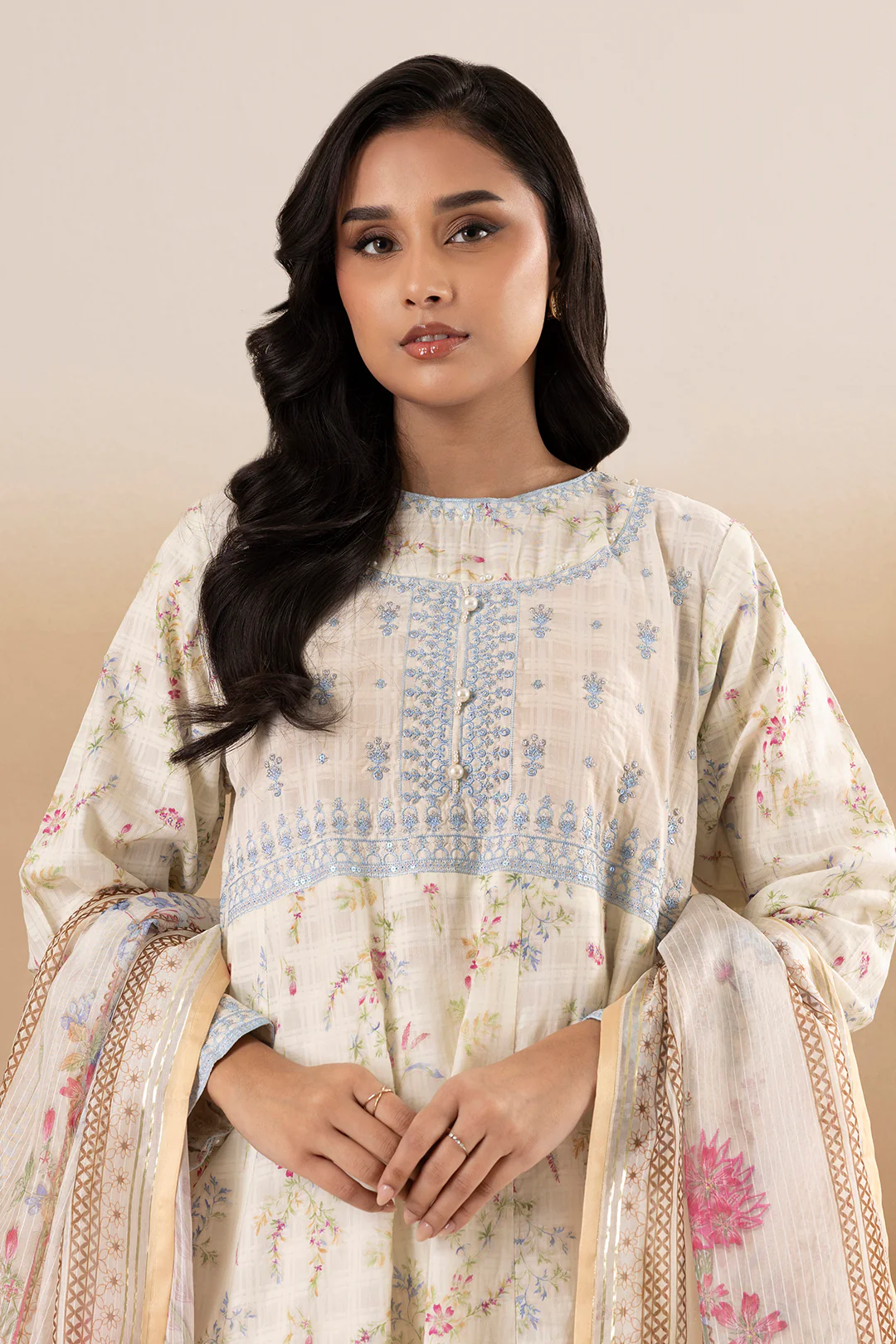 Embroidered Kurta Dupatta Trouser - 2514 - Image 2