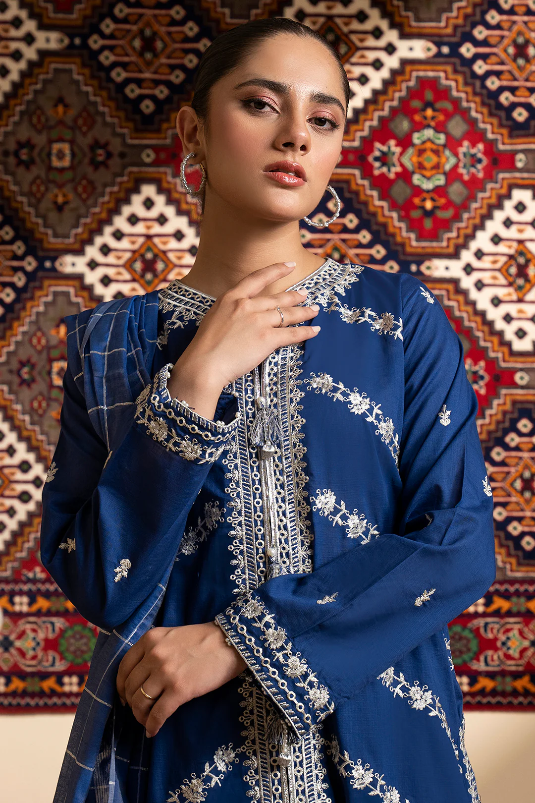 Embroidered Kurta Dupatta Trouser - 2524 - Image 2