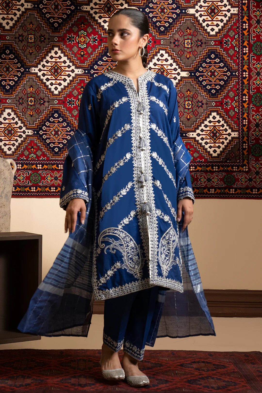 Embroidered Kurta Dupatta Trouser - 2524 - Image 3