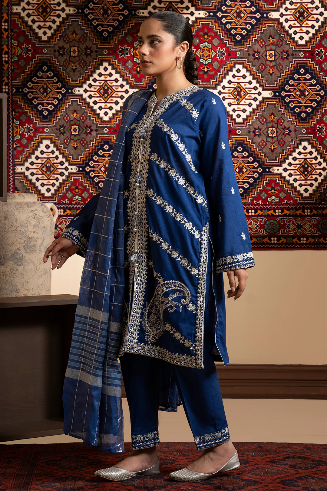 Embroidered Kurta Dupatta Trouser - 2524 - Image 8
