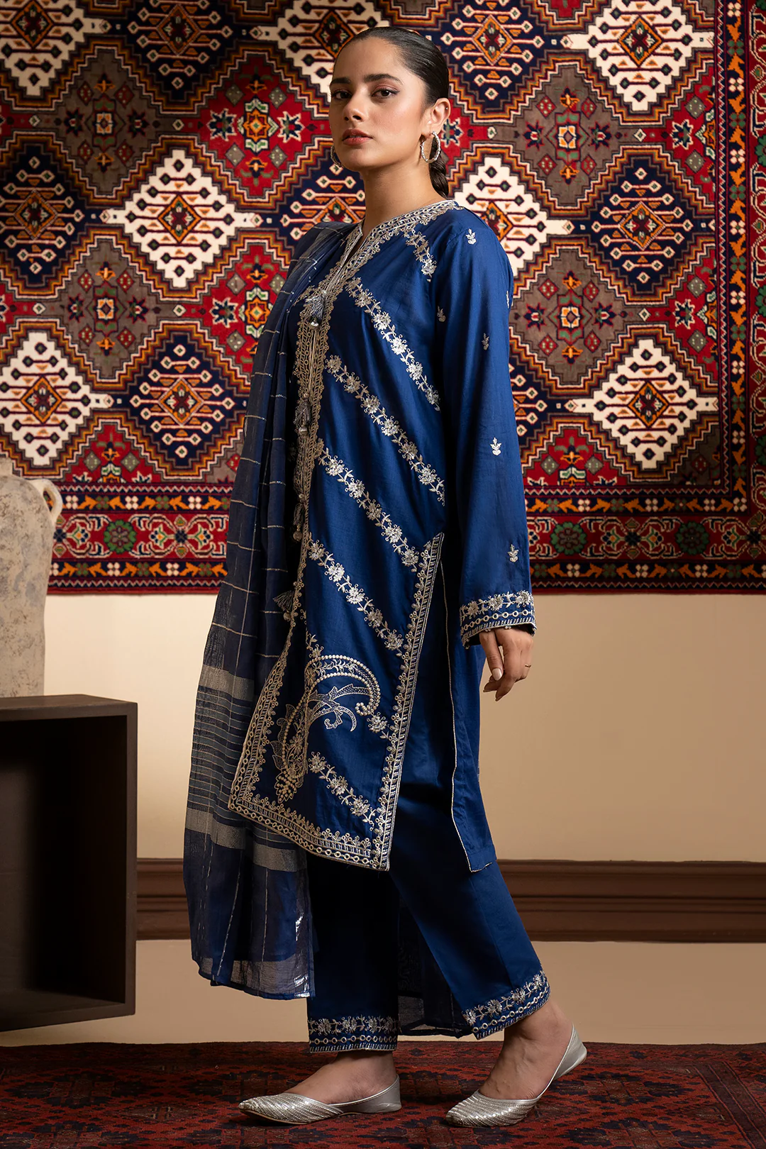 Embroidered Kurta Dupatta Trouser - 2524 - Image 9