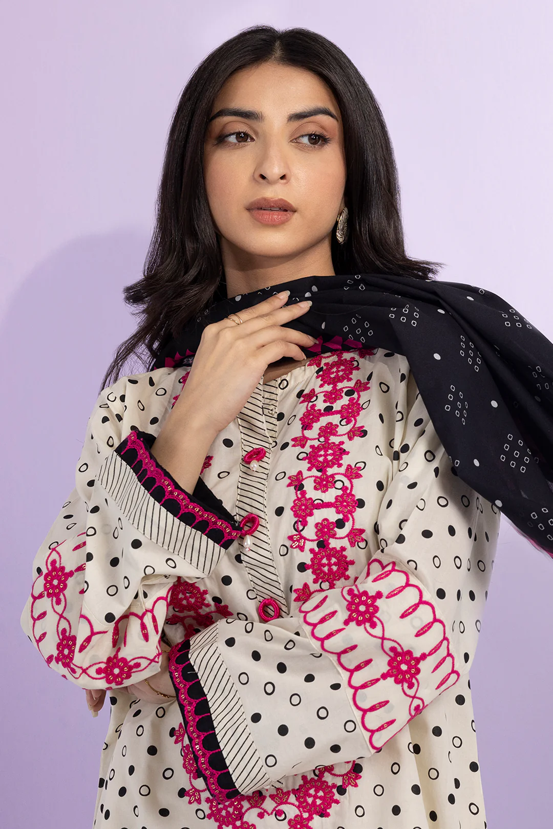 Embroidered Kurta Dupatta Trouser - 2532 - Image 4