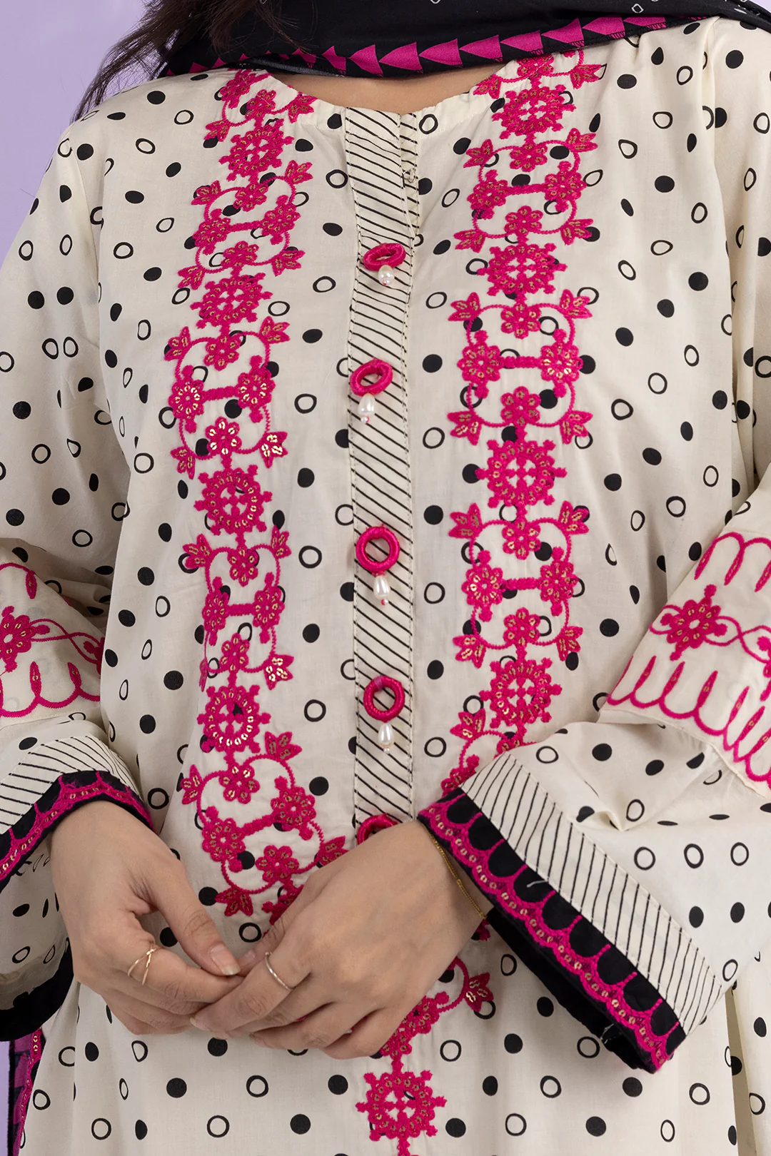 Embroidered Kurta Dupatta Trouser - 2532 - Image 5