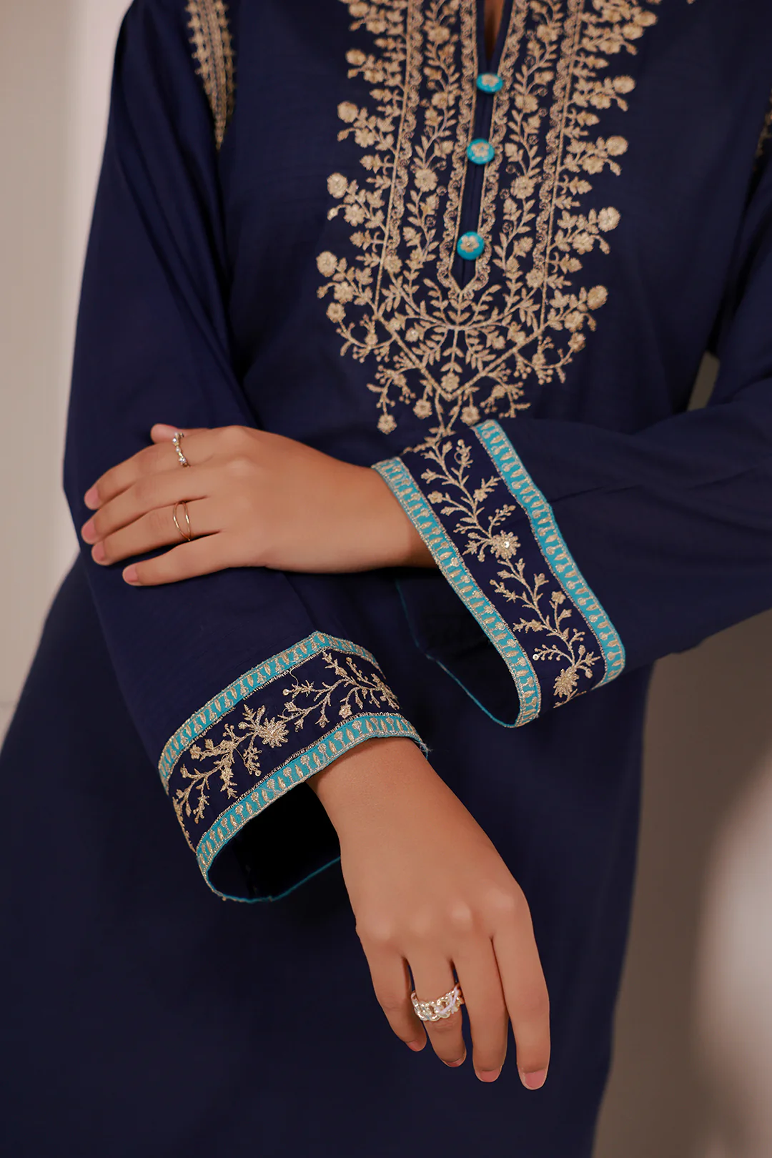 Embroidered Kurta Dupatta Trouser - 2533 - Image 5