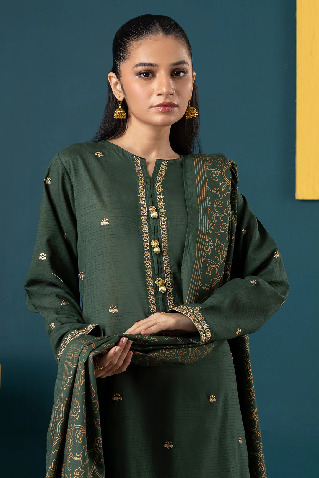 Embroidered Kurta Dupatta Trouser - 2534 - Image 2