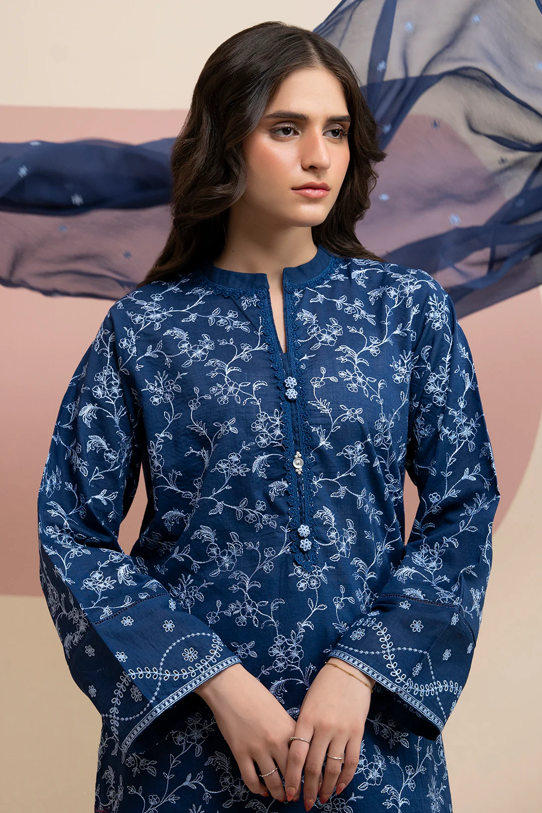Embroidered Kurta Dupatta Trouser - 2584 - Image 5