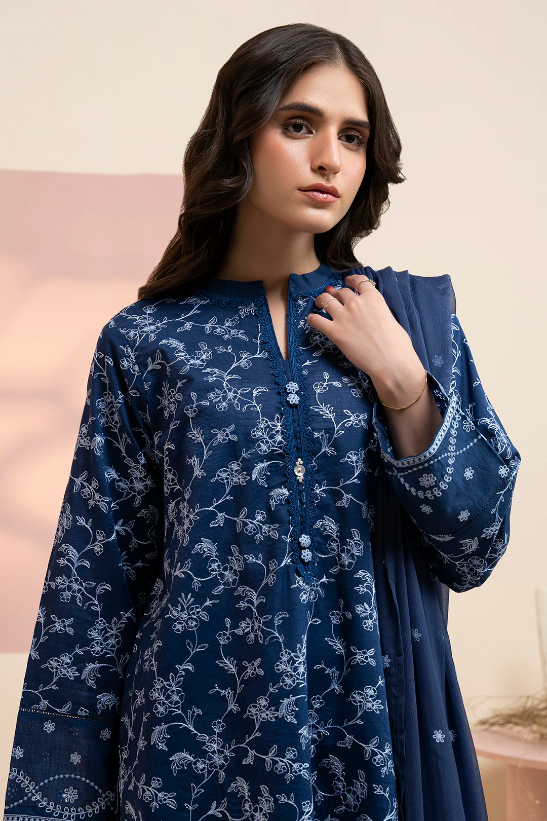 Embroidered Kurta Dupatta Trouser - 2584 - Image 7