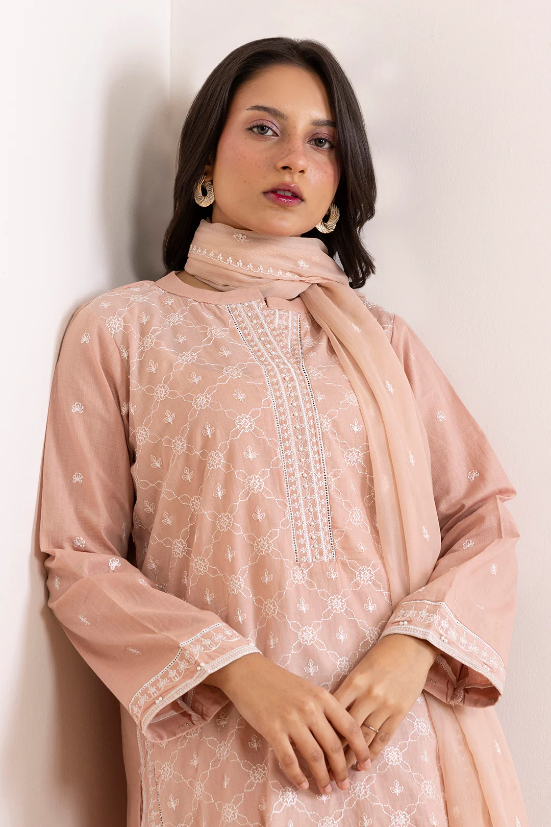 Embroidered Kurta Dupatta Trouser - 2585 - Image 2