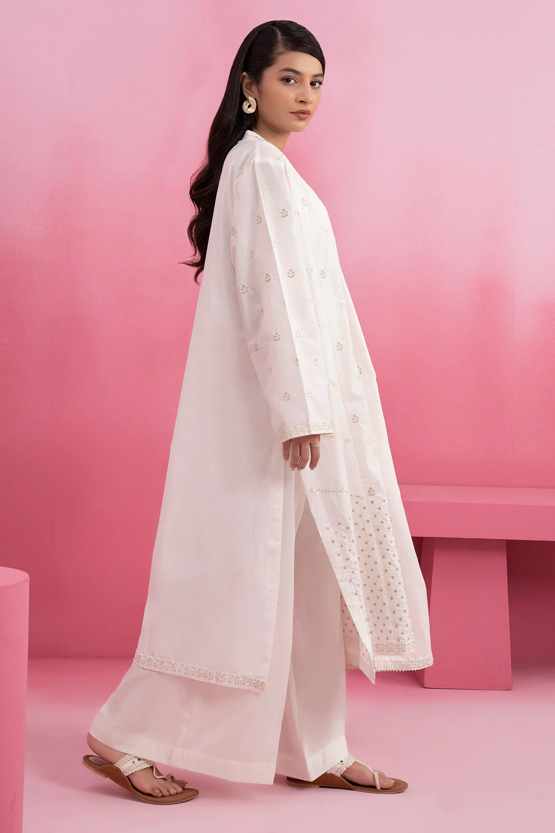 Embroidered Kurta Dupatta Trouser - 2605 - Image 4