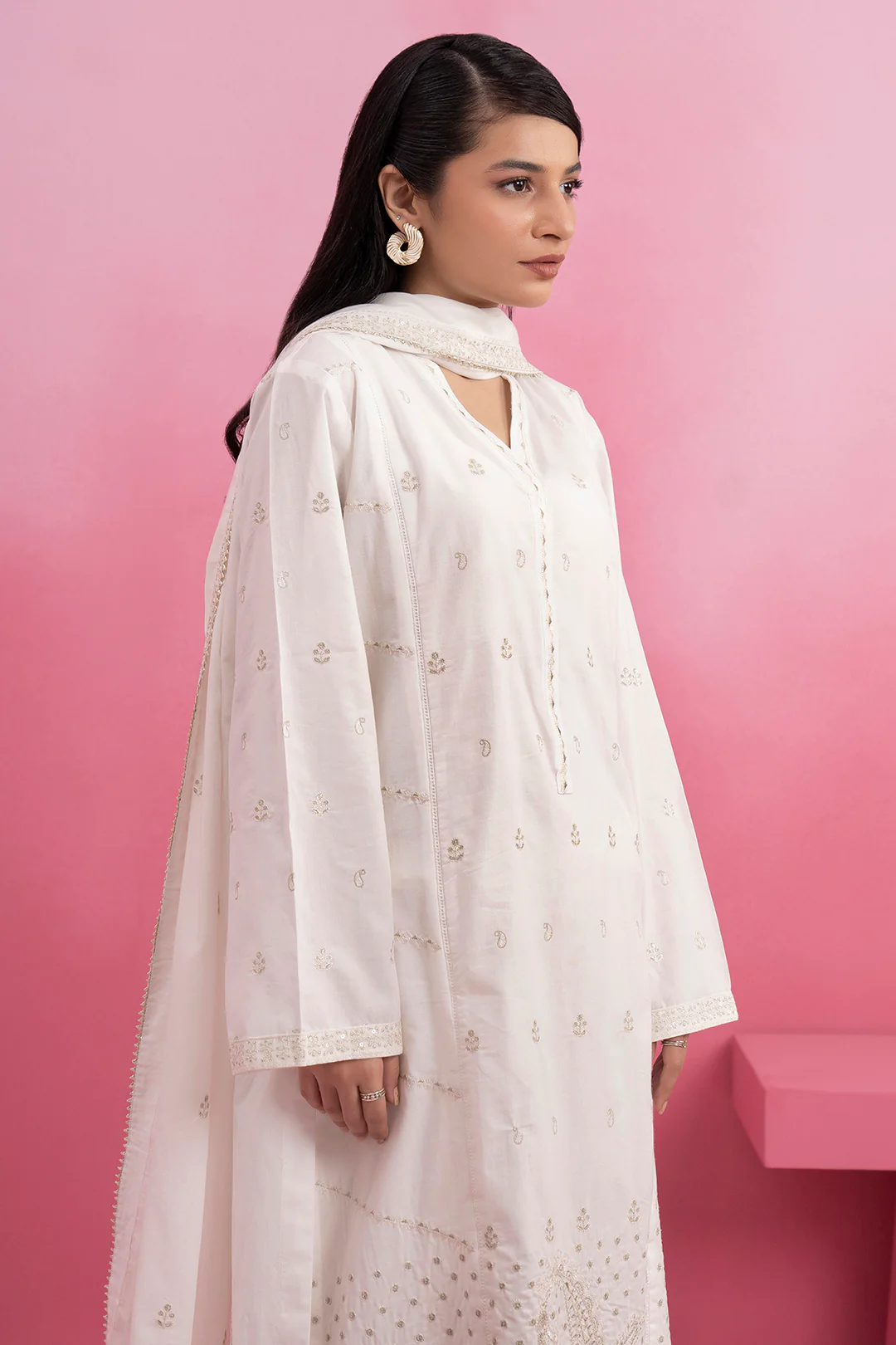 Embroidered Kurta Dupatta Trouser - 2605 - Image 6